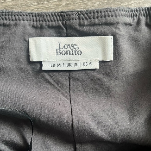 Love, Bonito Wool Blend Madelyn Windowpane Plaid Skirt - Charocal Midi Skirt - Picture 8 of 10